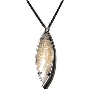 Kendra Scott Milla Pendant Nevklace Antique Silver Ivory Crackle Pearl NWT